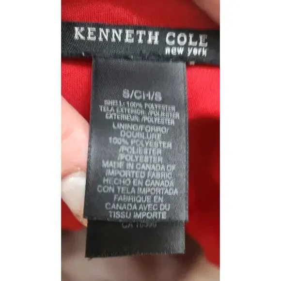 Y2K Red Kenneth Cole Midi Slip Dress Small Timeless Demure Side Slit - Picture 4 of 6